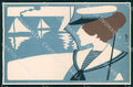 Artist Laskoff F. Sea Boat Lady Art Nouveau Ricordi 129 postcard CT0189 – fronte