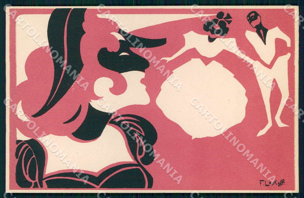 Artist Laskoff F. Dance Lady Art Nouveau Ricordi 132 postcard CT0192 – fronte