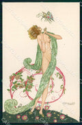 Artist Brunelleschi Lady Art Deco Femme au Papillon 31-3 postcard CT0198 – fronte