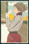 Artist Meunier Henri Lady Art Nouveau postcard CT0201 – fronte
