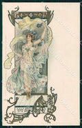 Artist Daniell E. Lady Art Nouveau Tuck 176 postcard CT0206 – fronte