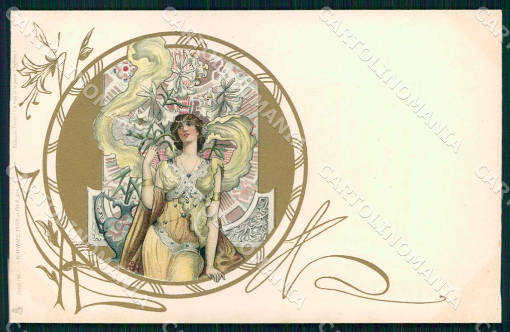 Artist Daniell E. Lady Art Nouveau Tuck 176 postcard CT0209 – fronte