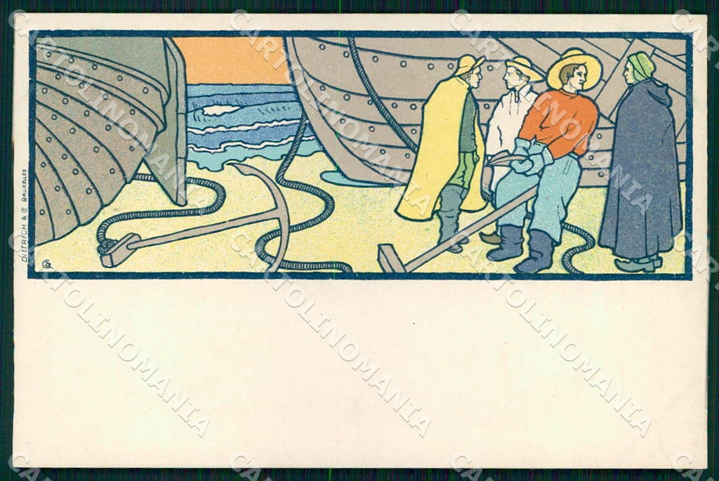 Artist Combaz G. Art Nouveau Dietrich & Bruxelles postcard CT0216 – fronte