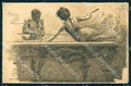 Artist Cascella Risque Lady and Devil Billiards Art Nouveau postcard CT0221 – fronte