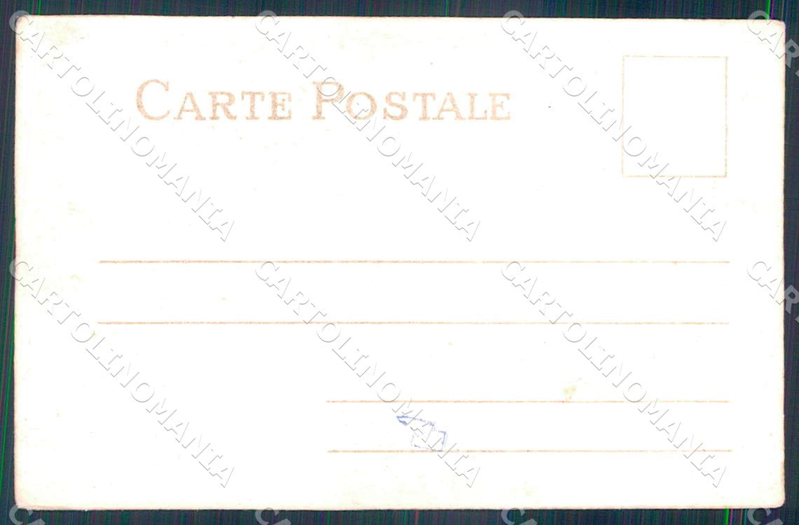 Artist Cascella Risque Lady and Devil Billiards Art Nouveau postcard CT0221 – retro