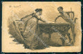 Artist Cascella Risque Lady and Devil Billiards Art Nouveau postcard CT0222 – fronte