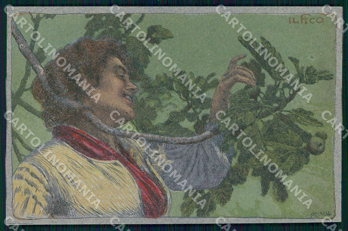 Artist Cascella Lady Il Fico Art Nouveau postcard CT0226 – fronte