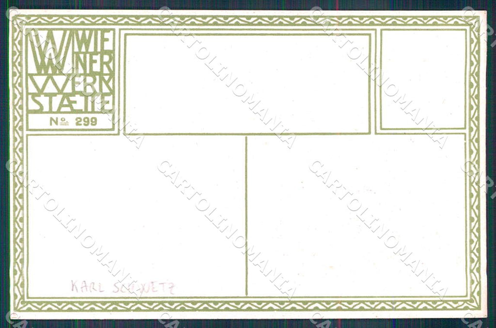 Artist Schwetz Karl Wien Wiener Werkstaette Werkstatte 299 postcard CT0228 – retro