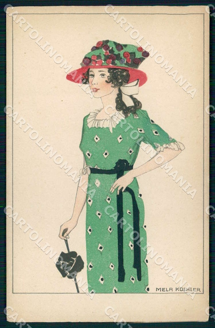 Artist Koehler Mela Wiener Werkstaette Werkstatte 586 ABRADED postcard CT0231 – fronte