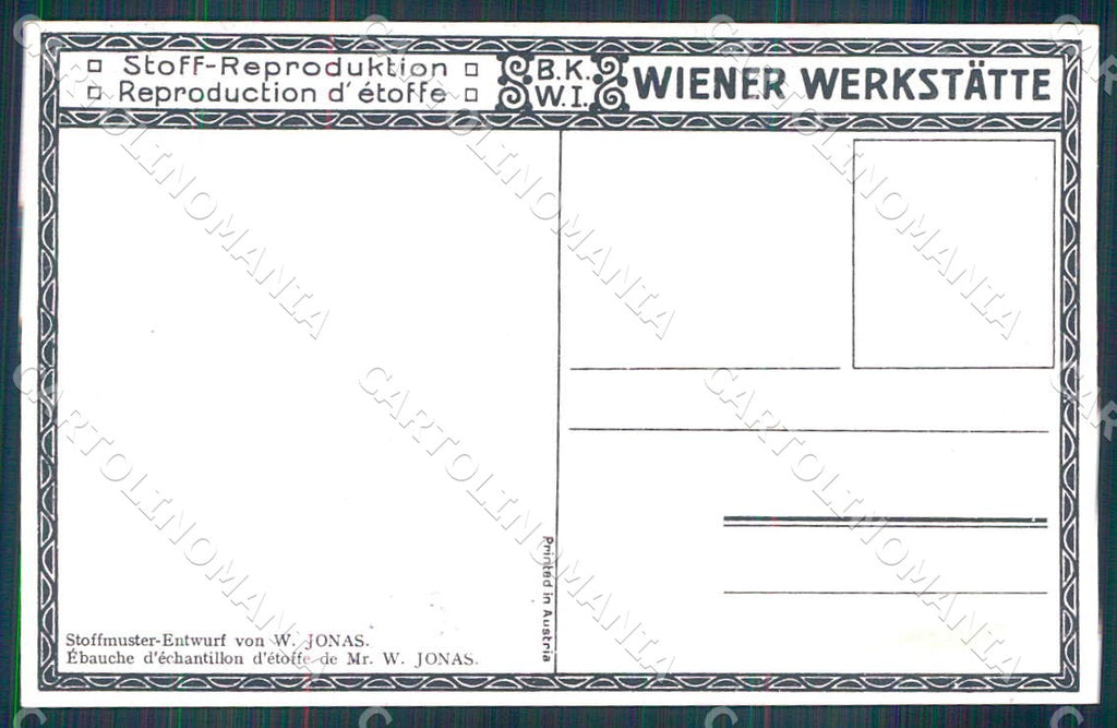 Artist Jonas W Judaica Wiener Werkstaette BKWI postcard CT0232 – retro