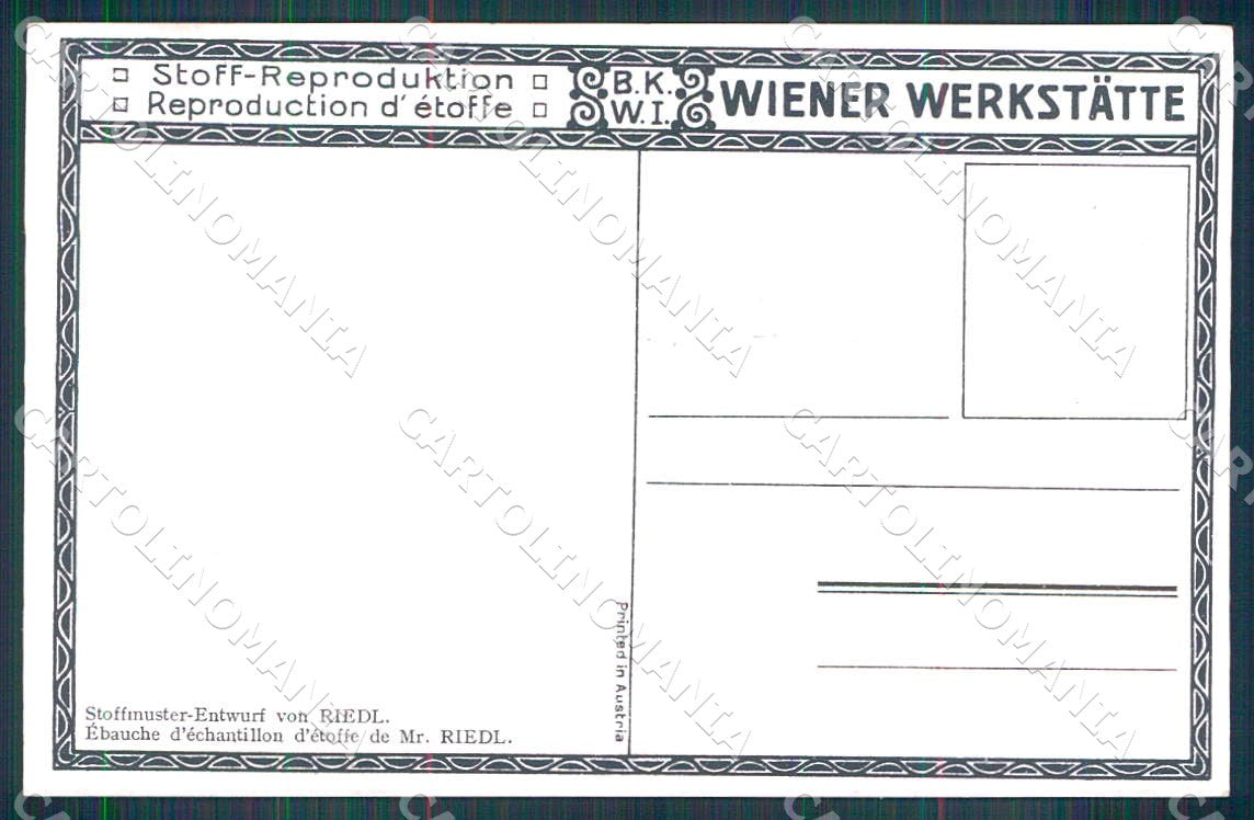 Artist Riedl Judaica Wiener Werkstaette BKWI postcard CT0234 – retro