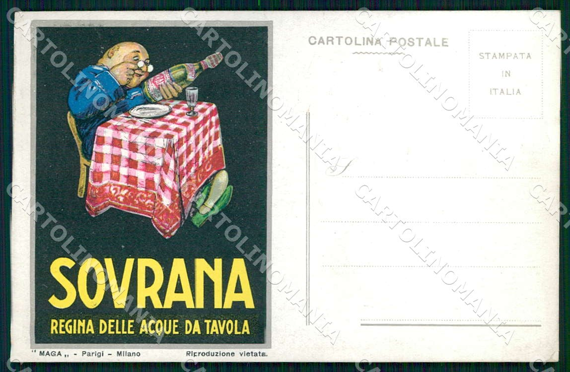 Artist Mauzan Sovrana Acque da Tavola MAGA Advertising postcard CT0236 – fronte