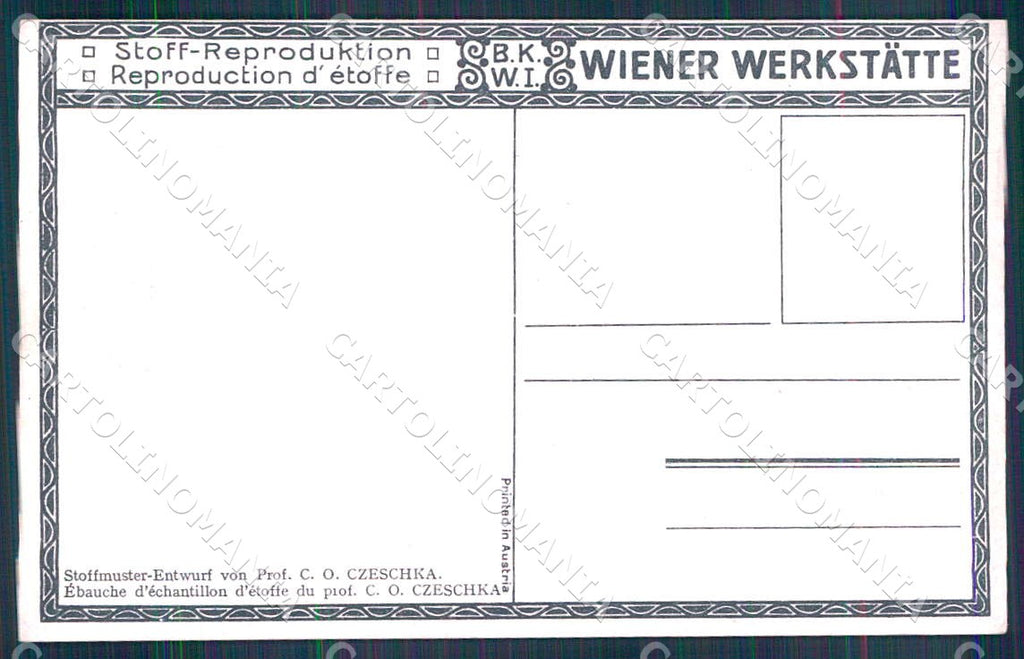 Artist Czeschka C. O. Judaica Wiener Werkstaette BKWI postcard CT0238 – retro