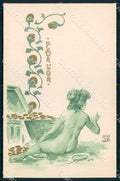Artist Hart Josef Risque Lady Art Nouveau Pour Or postcard CT0249 – fronte