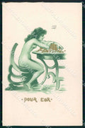 Artist Hart Josef Risque Lady Art Nouveau Pour Or postcard CT0251 – fronte