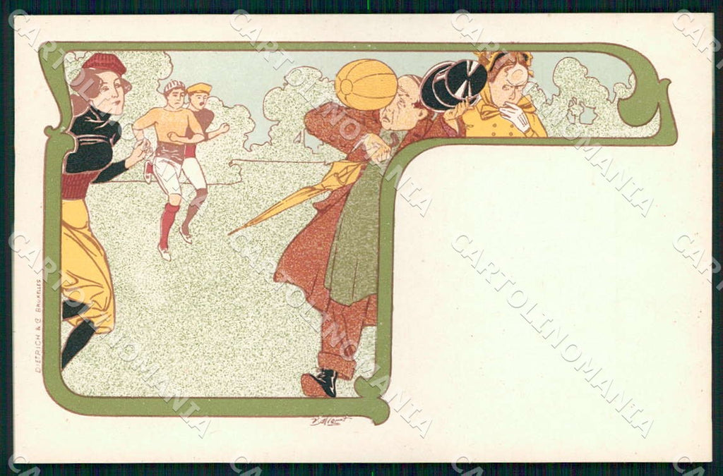 Artist Mignot Lady Art Nouveau Sport Soccer Dietrich postcard CT0255 – fronte