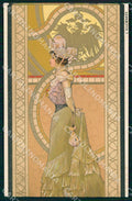 Artist Basch Arpad Lady Art Nouveau Allemande serie 653 relief postcard CT0261 – fronte