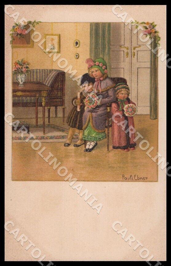 Artist Ebner Pauli Children August Roekl 1391 postcard CT0267 – fronte