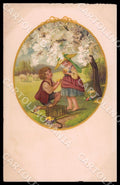 Artist Ebner Pauli Children Easter Spring August Roekl 1412 postcard CT0269 – fronte