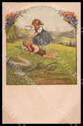 Artist Ebner Pauli Children Mountain Landscape August Roekl 1459 postcard CT0273 – fronte