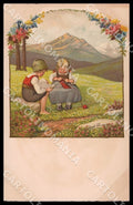 Artist Ebner Pauli Children Mountain Landscape August Roekl 1459 postcard CT0274 – fronte