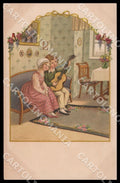 Artist Ebner Pauli Children Playing Guitar August Roekl 1316 postcard CT0278 – fronte
