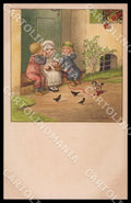 Artist Ebner Pauli Children Horse Toy August Roekl 1321 postcard CT0284 – fronte