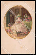 Artist Ebner Pauli Fashion Girl Cat August Roekl 1428 postcard CT0288 – fronte