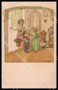 Artist Ebner Pauli Children August Roekl 1350 SMALL CREASES postcard CT0290 – fronte