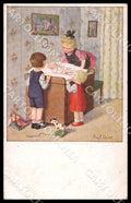 Artist Ebner Pauli Children Horse Toy Doll August Roekl 1375 postcard CT0291 – fronte