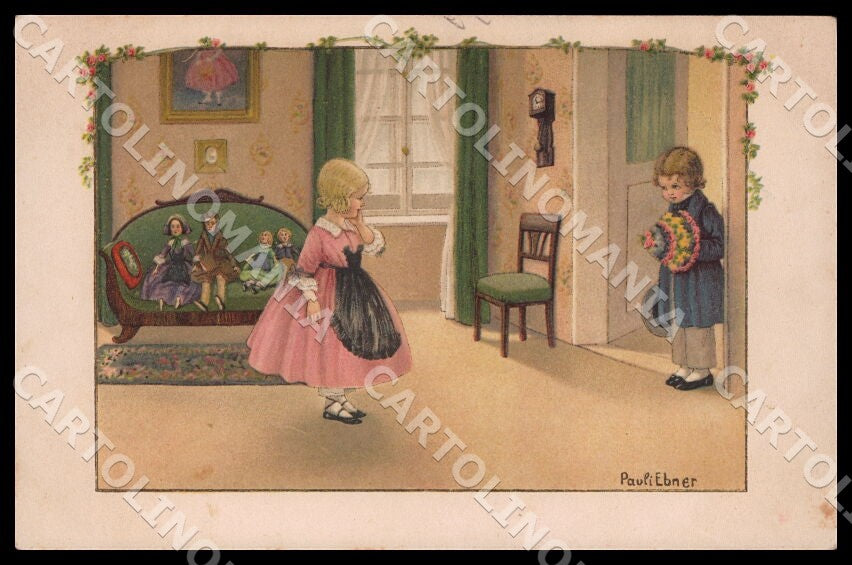 Artist Ebner Pauli Children Doll August Roekl 1362 SMALL CREASES postcard CT0295 – fronte