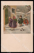 Artist Ebner Pauli Children Christmas August Roekl 1320 CREASES postcard CT0297 – fronte