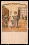 Artist Ebner Pauli Art Nouveau Children August Roekl 1350 postcard CT0298 – fronte