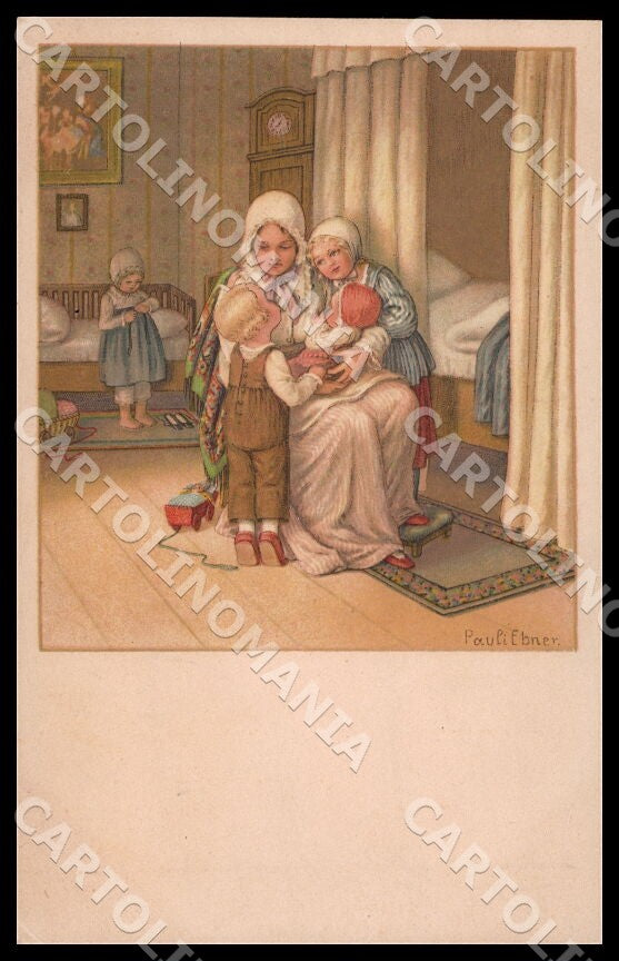 Artist Ebner Pauli Children August Roekl 1395 postcard CT0304 – fronte