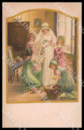 Artist Ebner Pauli Fashion Bride Wedding SMALL CREASE postcard CT0305 – fronte