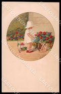 Artist Ebner Pauli Summer Children Doll August Roekl 1440 postcard CT0314 – fronte