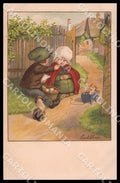 Artist Ebner Pauli Children Doll Dog August Roekl 1448 postcard CT0315 – fronte