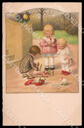 Artist Ebner Pauli Children Easter Egg August Roekl 1453 postcard CT0319 – fronte