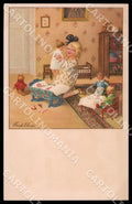 Artist Ebner Pauli Girl Teddy Bear Doll Dondorf 2460 postcard CT0321 – fronte