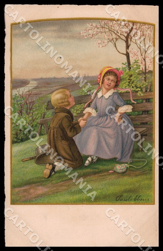 Artist Ebner Pauli Boy Girl Dondorf Roekl 2463 postcard CT0327 – fronte