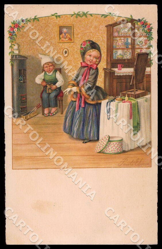 Artist Ebner Pauli Fashion Children Dondorf Roekl 2485 postcard CT0334 – fronte