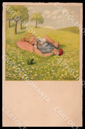 Artist Ebner Pauli Children Frog Dondorf Roekl 1356 postcard CT0339 – fronte