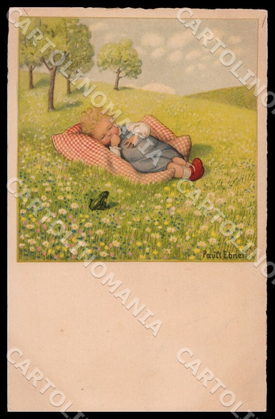 Artist Ebner Pauli Children Frog Dondorf Roekl 1356 postcard CT0339 – fronte