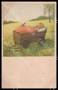 Artist Ebner Pauli Children Bird August Roekl 1356 postcard CT0342 – fronte