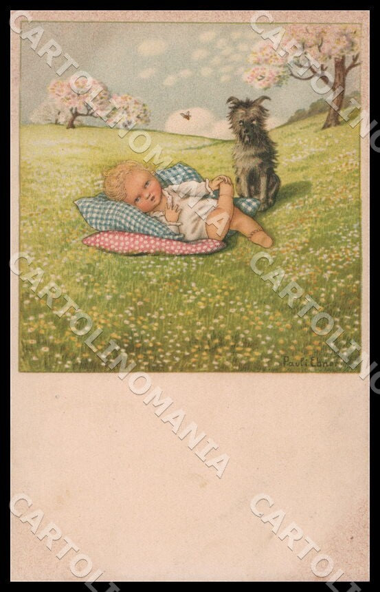 Artist Ebner Pauli Children Dog August Roekl 1356 P1 postcard CT0345 – fronte