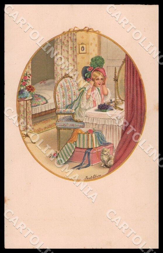 Artist Ebner Pauli Fashion Girl Dondorf Roekl 1428 postcard CT0350 – fronte