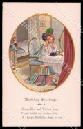 Artist Ebner Pauli Fashion Girl Cat Birthday Dondorf Roekl 1428 postcard CT0352 – fronte