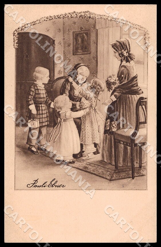 Artist Ebner Pauli Fashion Children Dondorf 2904 ABRADED BACK postcard CT0355 – fronte