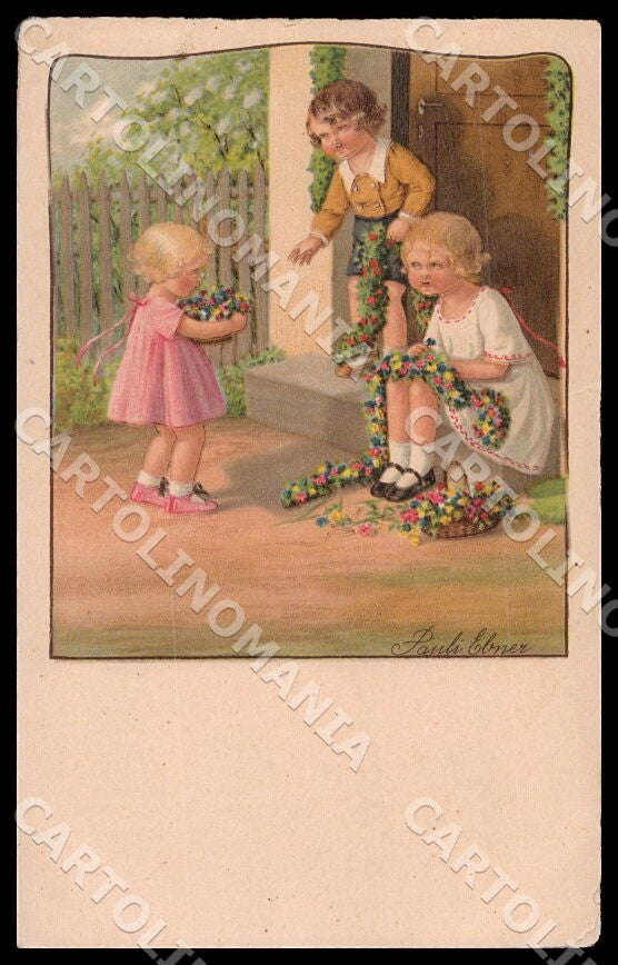 Artist Ebner Pauli Children Dondorf 3570 ABRADED postcard CT0366 – fronte