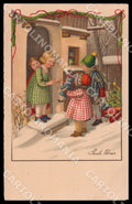 Artist Ebner Children Christmas Tree Doll Dondorf 3231 TEARED postcard CT0367 – fronte